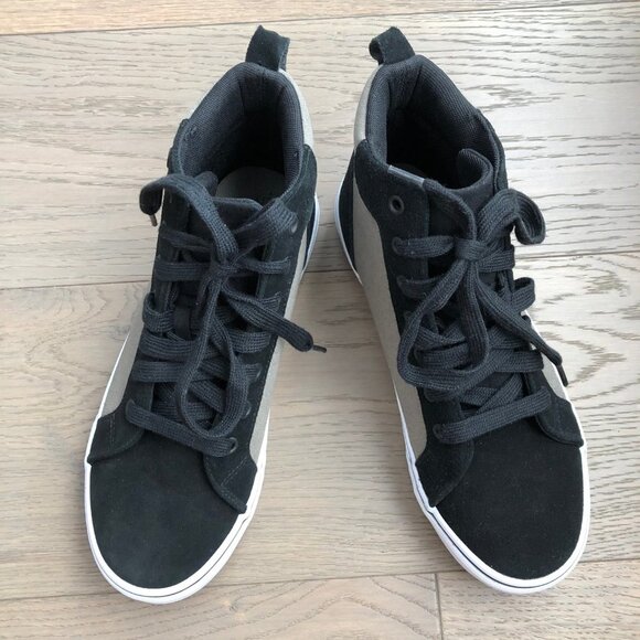 Athletic Works Logan Hi Top Lace Up Skater Sneakers Blk Olive Grn Sz 7 NWOT - Picture 7 of 12